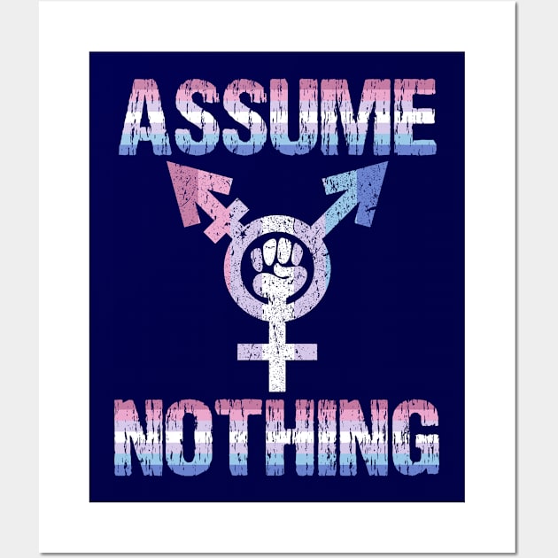 ASSUME NOTHING - Bi Gender Pride Wall Art by ArtsyTshirts